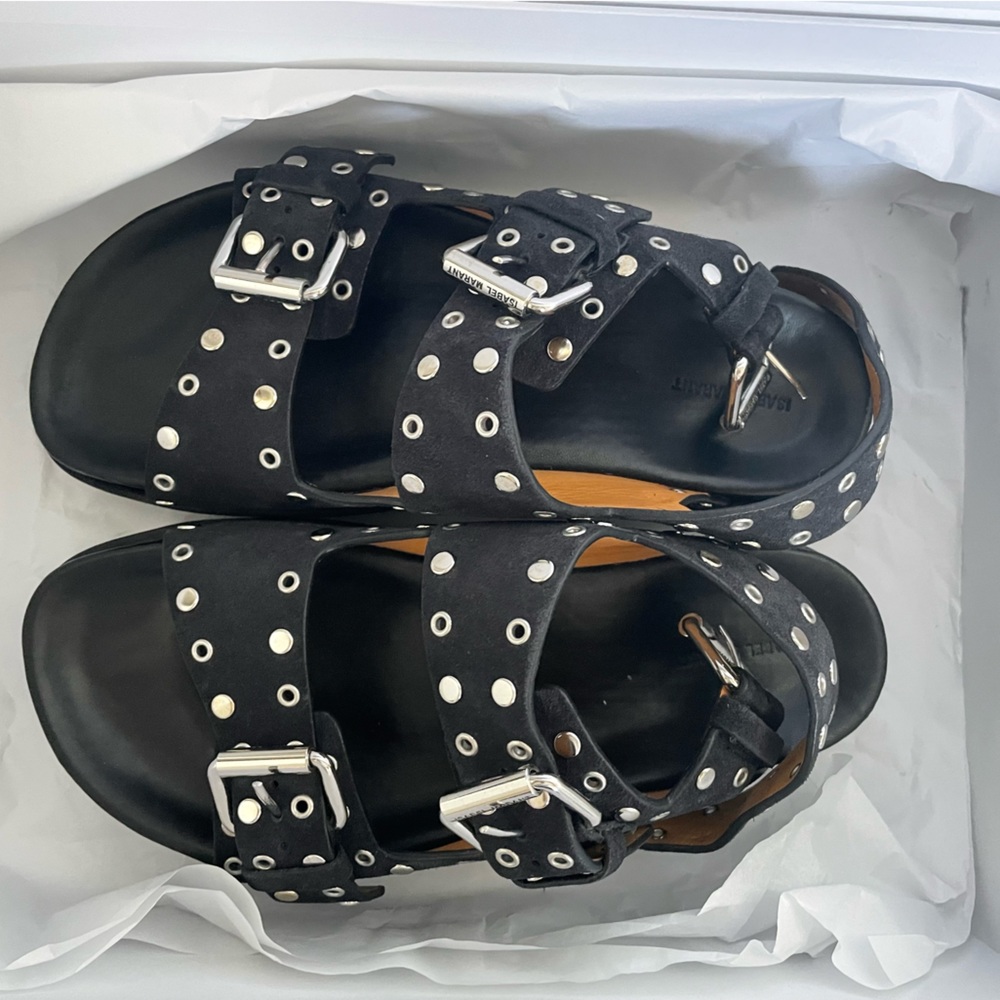 NWT Isabel Marant black suede Ophie sandals